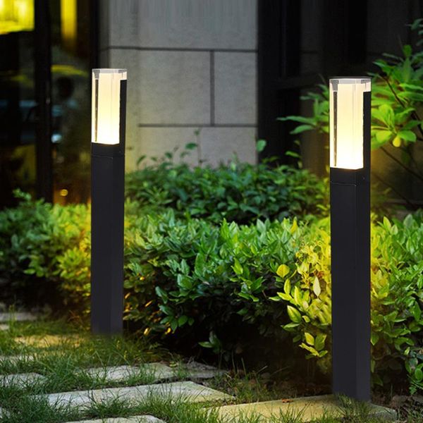 

thrisdar 10w outdoor garden pathway post light acrylic landscape led pillar lamp aluminum courtyard spotlight bollard lawn lamps