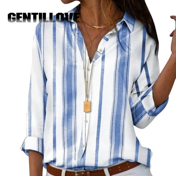 

casual women spring summer long sleeve striped blouse turn down collar ladies office oversize shirt female clothing women's blouses &, White