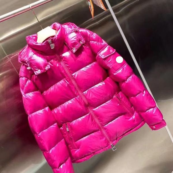 

monclair luxury french women's down jacket maya france brand designer hooded collar jackets zipper coat 3 colors, Black