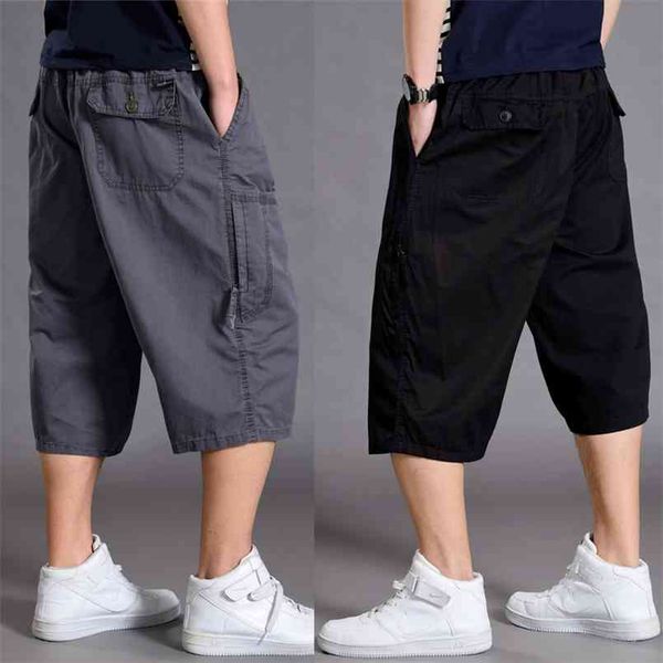 

big sizes men casual shorts sport summer streetwear cargo thin loose long work with pockets roupas mens clothing xx60ms 210716, White;black