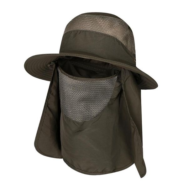 

fishing flap caps quick dry 360 degree sunshade uv protection removable face mask ear neck cover outdoor sportswear hats, Black;white