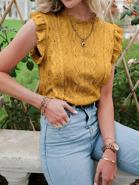 

simplee keyhole back scallop trim guipure lace e29o#, White