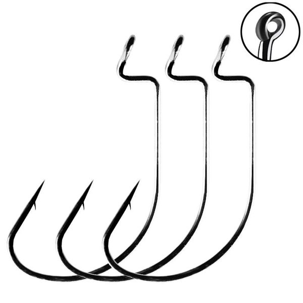 

fishing hooks 50pcs high-carbon steel 8# 6# 4# 2# 1# 1/0# to 5/0# crank hook lure worm pesca for soft bait tackle accessories