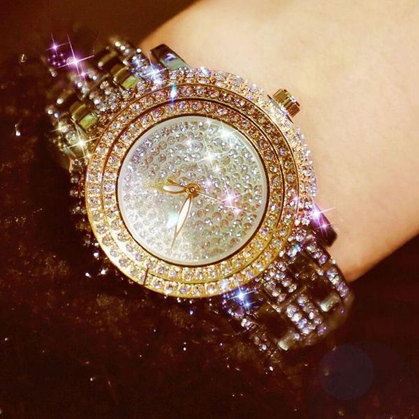 

luxury rhinestone women's watch fashion waterproof quartz stainless steel watches crystal dress jewelry relogio feminino wristwatches, Slivery;brown