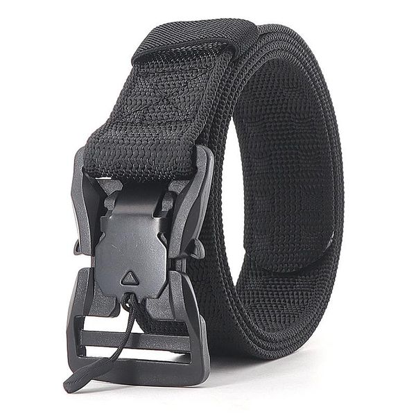 

belts fashion mens magnetic buckle tactical belt quick insert and release breathable 3.8cm waist strap army funs accessories cinto, Black;brown