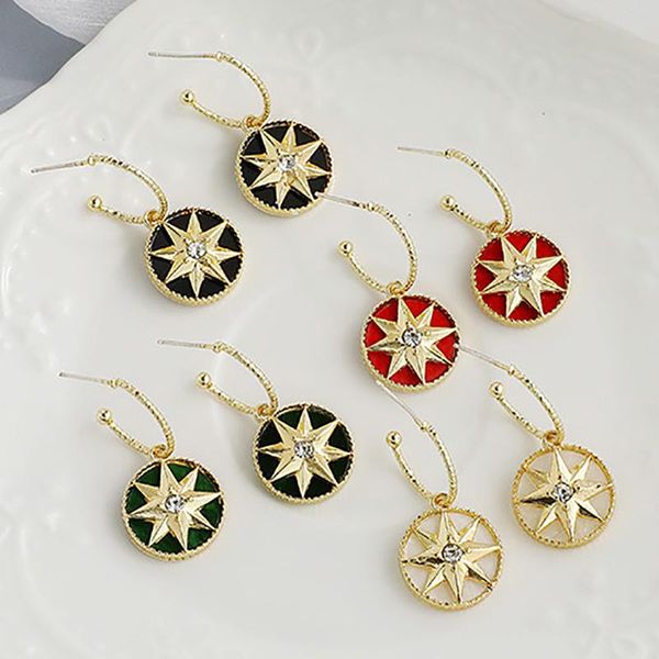 

stud fashion five-pointed star dangle earrings for women boho vintage gold color long earring statement jewelry 2021 brincos, Golden;silver
