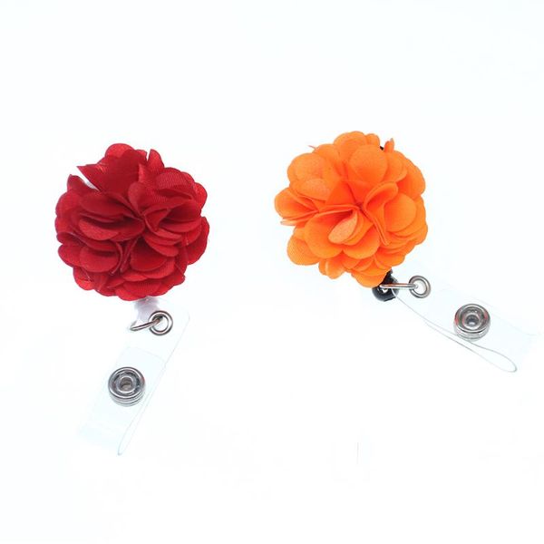 

pins, brooches 20pcs/30pcs fashion beautiful orange / red fabric flower id badge holder, Gray