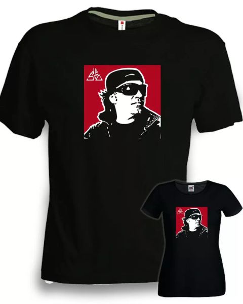 

t-shirt vasco rossi blasco cotton black man woman black face years 80 90 rock, White;black
