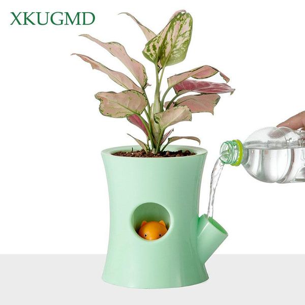 

planters & pots creative cartoon plastic lazy self-priming flower pot furniture decorat succulent green hydroponic plant home decor planter