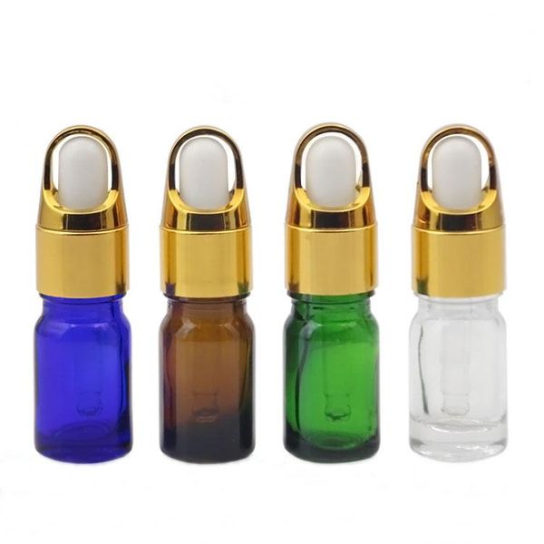 

storage bottles & jars 12/30/50pcs 5ml empty glass dropper mini essential oil vials . diy liquid packaging with gold security covers
