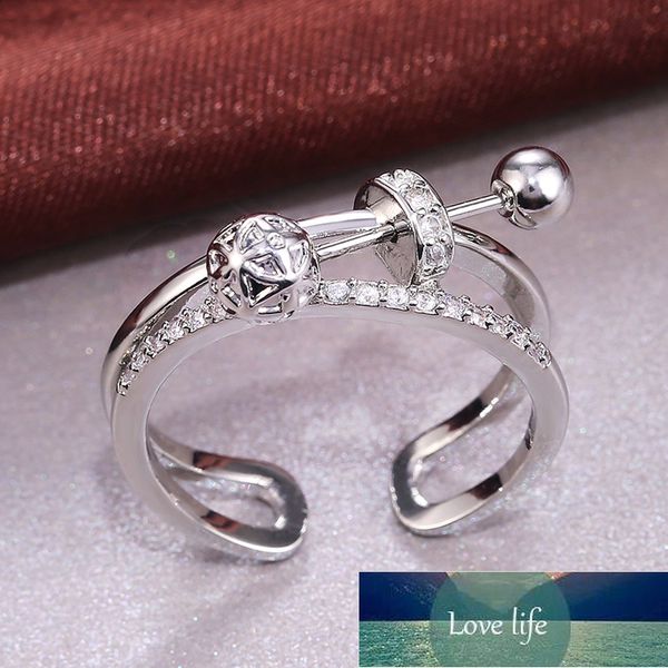 

huitan korean style cute women finger ring new trendy resizable opening rings party princess daily wear accessories fine gift, Silver