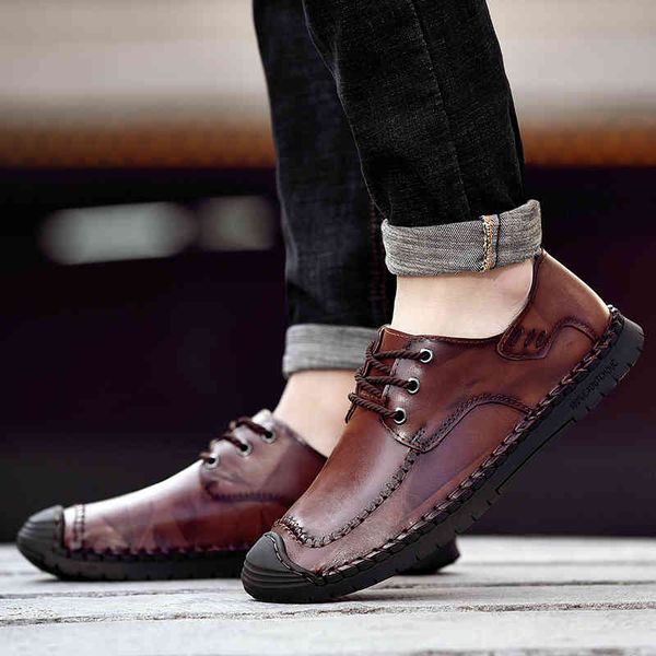 

dress shoes genine leather men casual slip on loafers comfort driving for male footwear slip-on 38n9, Black