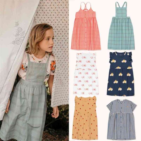 

kids dresses brand design new spring summer gilrs cute print dress baby child fashion princess clothes dress 210331, Red;yellow
