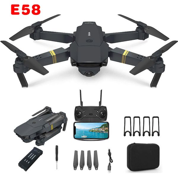 

e58 drone aircraft 4k hd 720p 1080p professional camera wifi fpv collapsible rc quadcopter drone helicopter toy for boy drones plane