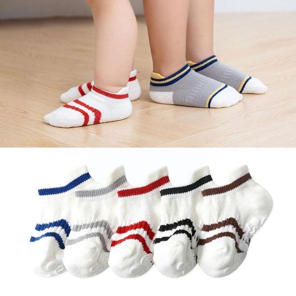 

socks 5 pairs/lot anti-slip ankle baby cotton children infant for boy floor toddler sock girl low-cut fashion o3m2, Pink;yellow