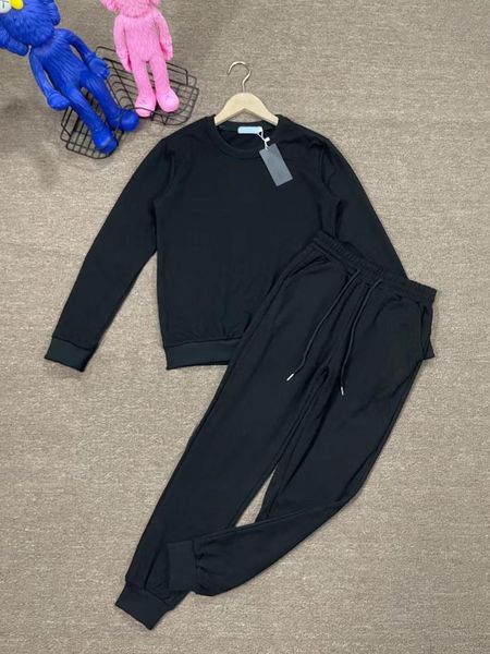 

women's hoodies & sweatshirts 2021 spring and autumn p fashion simple women's casual sweater set, Black