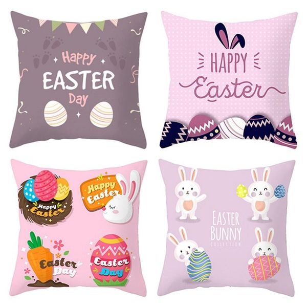 

pillow case happy easter decor for home eggs pillowcase cushion cover festival ornament cute party favor gift