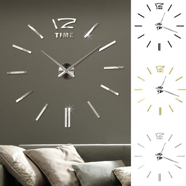 

wall clocks oversized diy clock 3d acrylic mirror sticker restaurant kitchen home office decoration atmosphere art decal