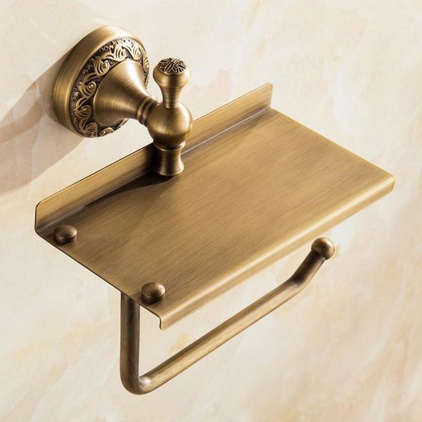 

toilet paper holders bathroom holder solid brass multi-function roll with mobile phone storage rack hardware accessories