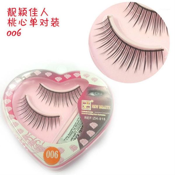 

pair peach heart false eyelashes korea natural long mink handmake eye lashes makeup kit gift #0061