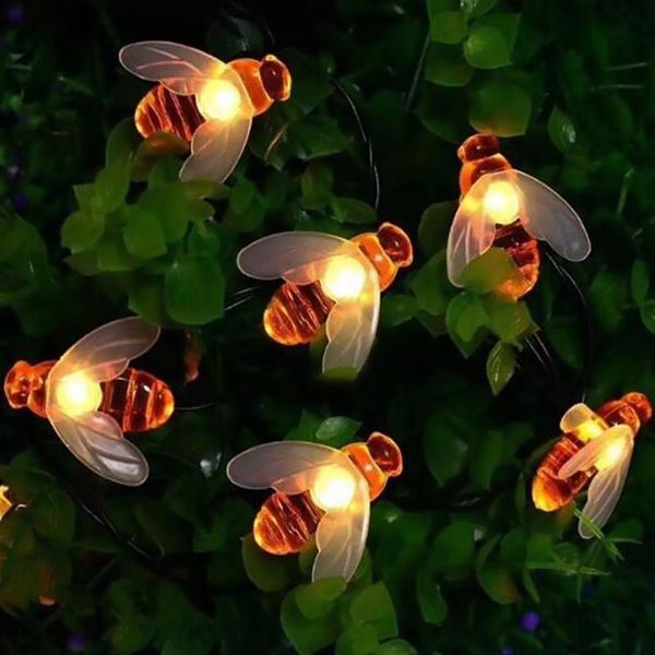 

solar power bee shaped 30 led string lights garden outdoor 2 decorations