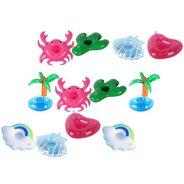 

life vest & buoy 12pcs novel inflatable coasters pool party (assorted color)
