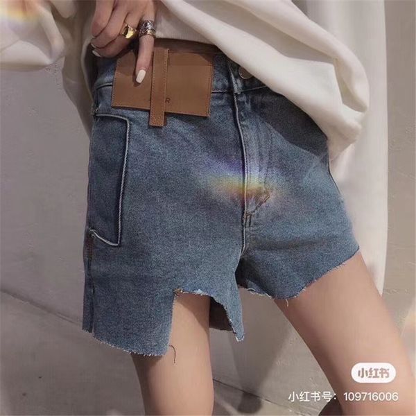 

adererror denim irregular shorts new fashion hip hop skinny slim shorts drawstring waist boy girl couple shorts, White;black