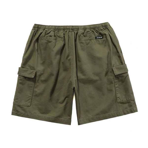 

men's pants multi-pocket cargo shorts mens safari style summer knee-length casual loose half men, Black