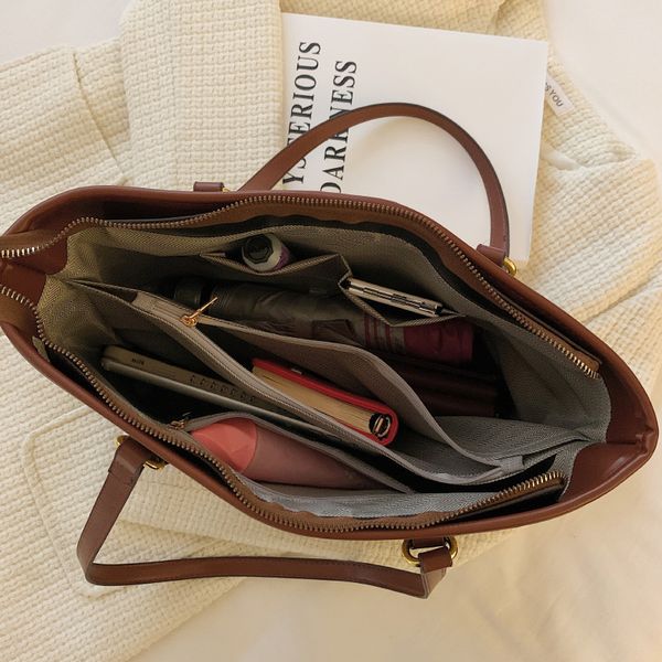 

purses printed single shoulder women's tote bag winter new commuter backpack simple and large capacity with compartment handbag black f