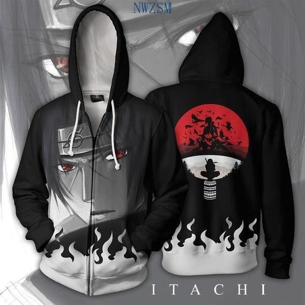 

men's hoodies & sweatshirts anime kakashi hooded cosplay zipper sweatshirt jacket child coat clothes costume halloween, Black