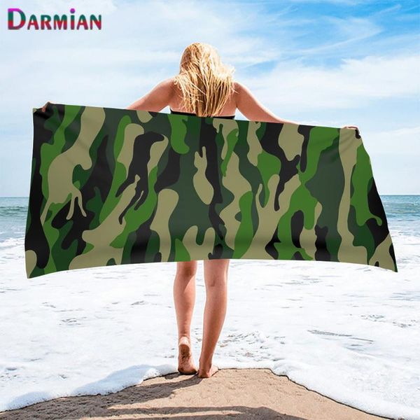 

army green camouflage bath towel home bathroom function absorbent towels quick dry face summer beach blankets