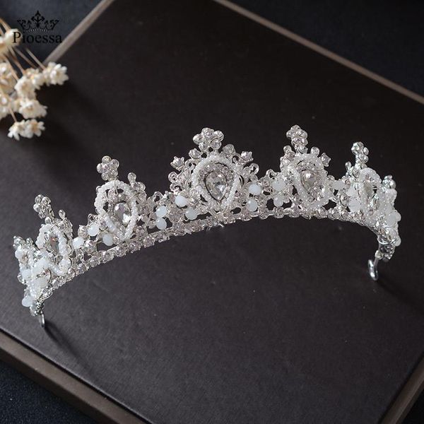 

hair clips & barrettes baroque bridal accessories gold color crown for girls diadem bride headdress red white austria crystal wedding head j, Golden;silver
