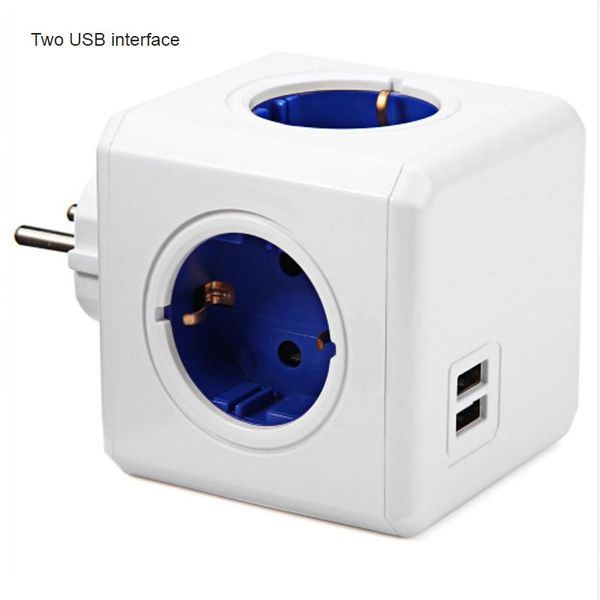 

smart power plugs home cube socket eu plug 4 outlets 2 usb ports adapter strip extension multi switched