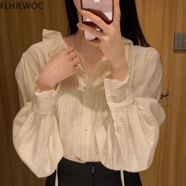 

women's blouses & shirts korea chic bow tie female women fashion long sleeve casual office lady solid single breasted button, White