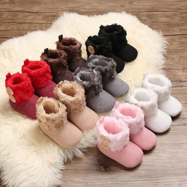 

first walkers 2021 baby walker winter keep warm snow boots cute shoes born girl boys causal anti-slip soft sole prewalker
