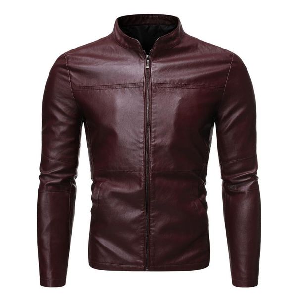 

men's fur & faux autumn casual long sleeve solid thicken hooded leather jacket outerwear stand collar zipper pockets, Black