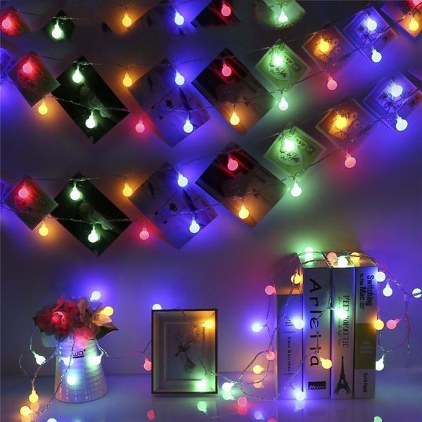 

strings 50m led ball bulb garland fairy christmas lights outdoor waterproof wedding light wall lamp decor holiday party garden battery