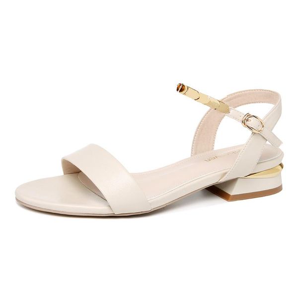 

open-toe square-heel sandals, metal decorative one-line buckle solid color shoes, women's platform shoes sandals, Black