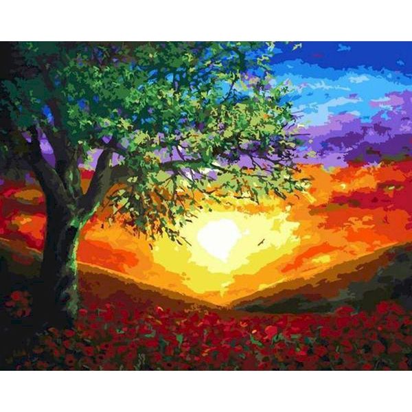 

paintings painting by number landscape drawing on canvas handpainted art gift diy pictures sunset kits home decor