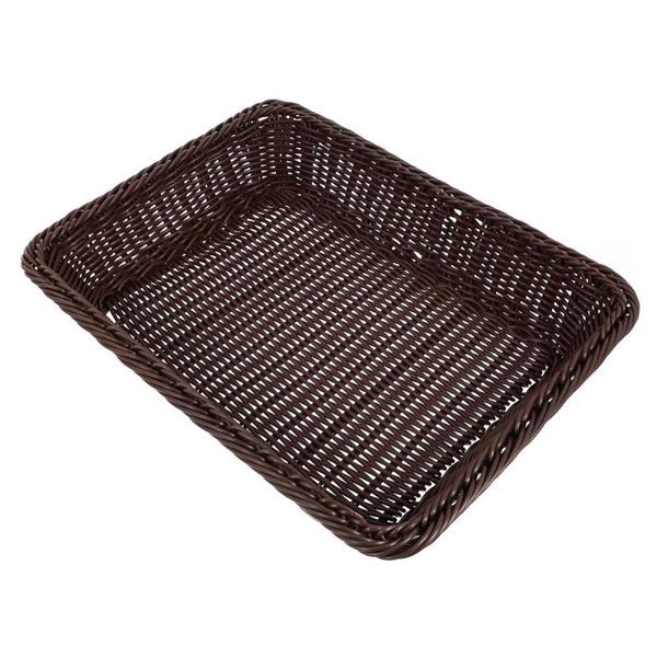

storage baskets 1pc simple rectangular basket home deskbread (coffee)