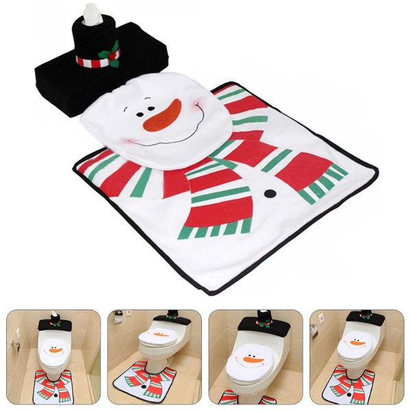 

bath mats 1 set christmas bathroom decorations funny toilet seat lid cover rug