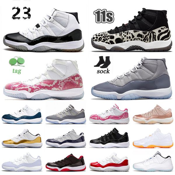 

2023 jumpman 11 11s basketball shoes j11 retro high cool grey animal instinct low cement grey pure violet bred rose gold pink snakeskin oliv