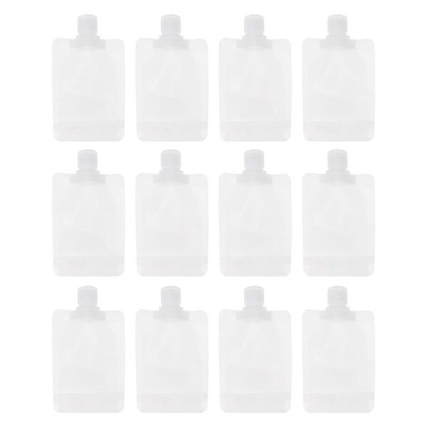 

storage bottles & jars 12pcs nozzle stand-up lotion bag cosmetic pouch refillable white