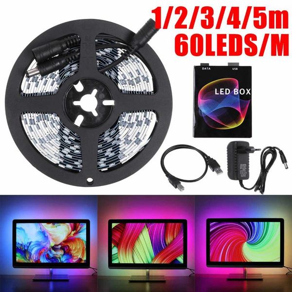 

strips 1/2/3/4/5m 60leds/meter usb led strip hdtv computer monitor backlight flexible lamp rope light decorative