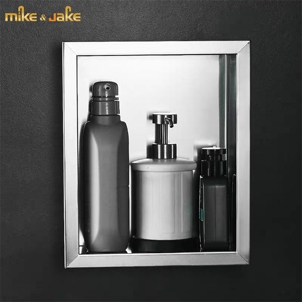 

concealed embedded wall niche shower room stainless steel brush nickel recessed el bathroom box shower 211112