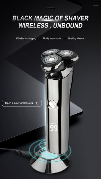 

rechargeable electric shaver razor waterproof 3d head dry wet led display beard trimmer washable shaving machine for men1