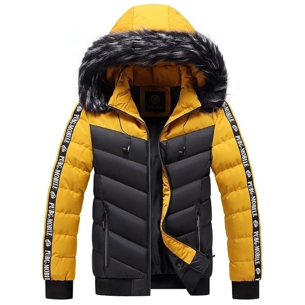 

winter fashion jacket parker men autumn and warm outdoor casual windbreaker quilted thick 211104, Black