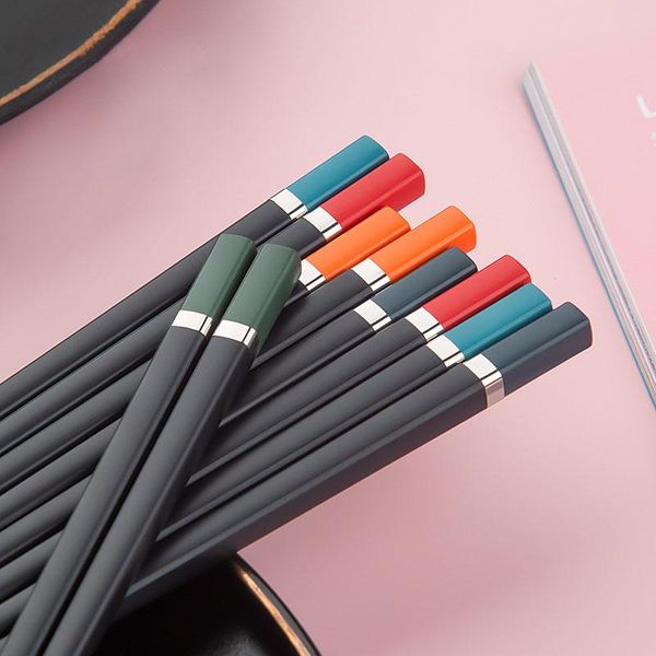 

chopsticks five colour alloy anti-slip high temperature resistant grade stick home use tableware kitchen accessories