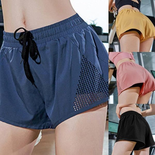 

yoga outfit running shorts women back zipper pocket mesh breathable ladie girl short solid seamless workout gym sportswear