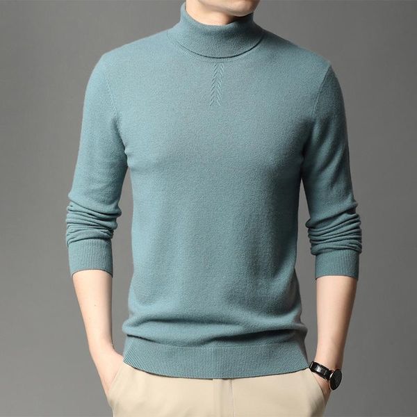 

men's sweaters 2021 autumn and winter sweater men turtleneck knitted man bottoming shirt 8802-477, White;black